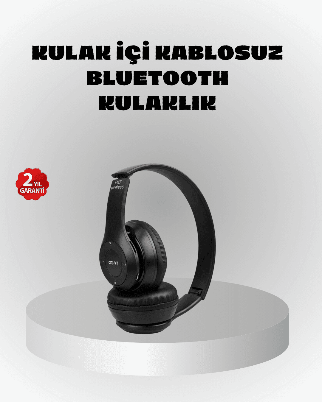 Kablosuz Bluetooth Kulaklık – TF Kart, AUX, Mikrofonlu, Suya Dayanıklı, 10m Menzil