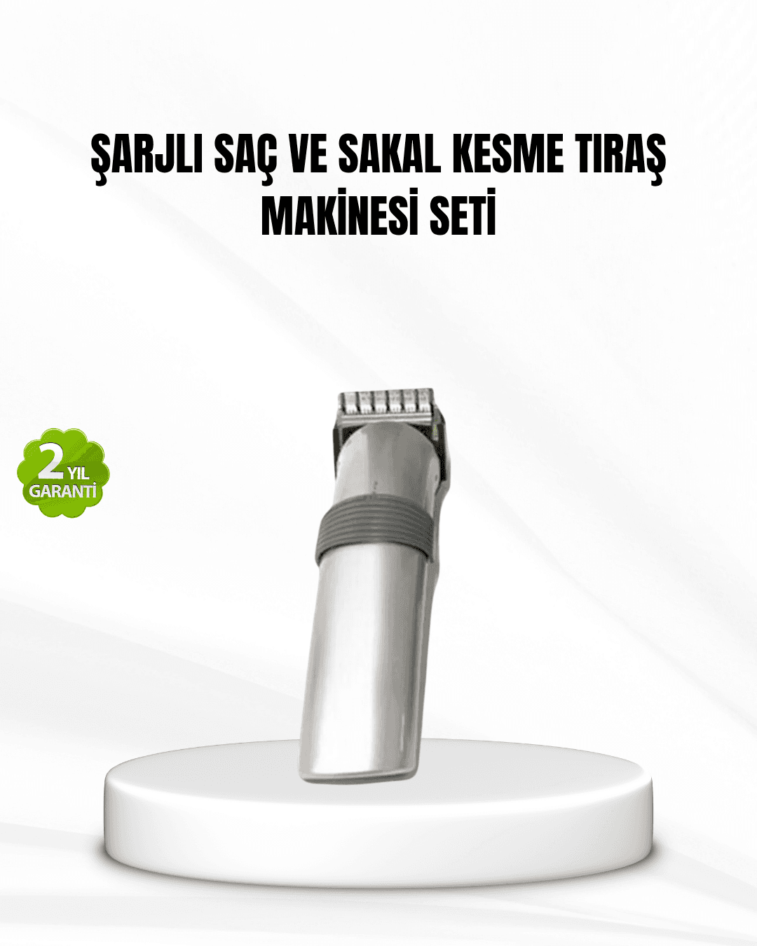 Şarjlı Saç ve Sakal Kesme Makinesi – Paslanmaz Çelik Bıçak, Ayarlanabilir Başlık