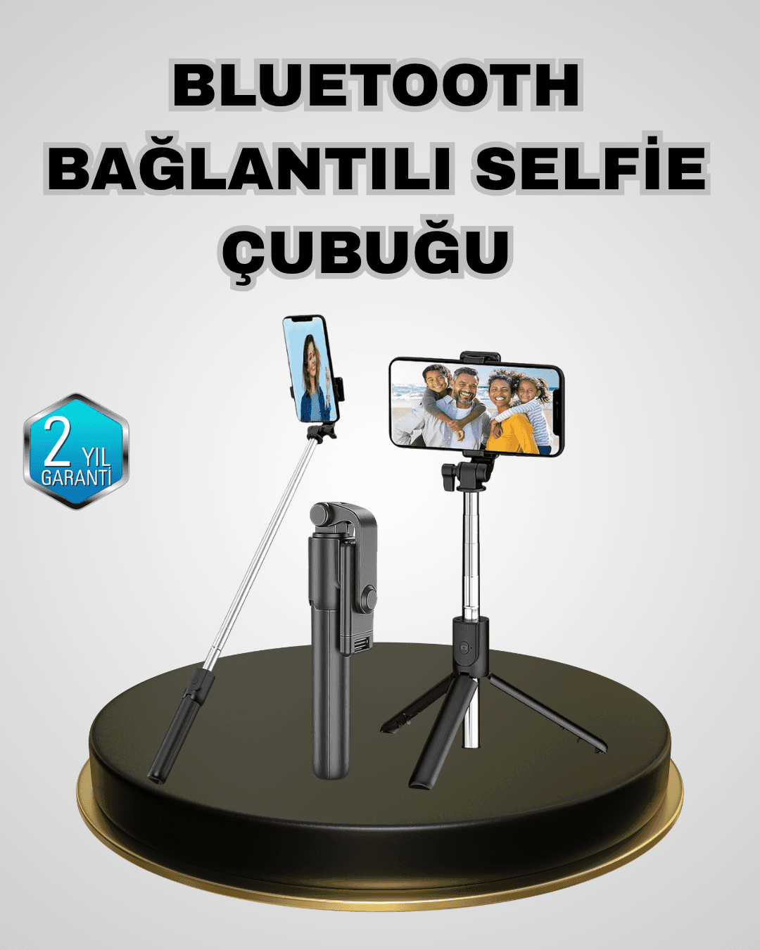 Bluetooth Selfie Çubuğu – Kablosuz, Hafif ve Yüksek Çözünürlüklü Çekim İçin