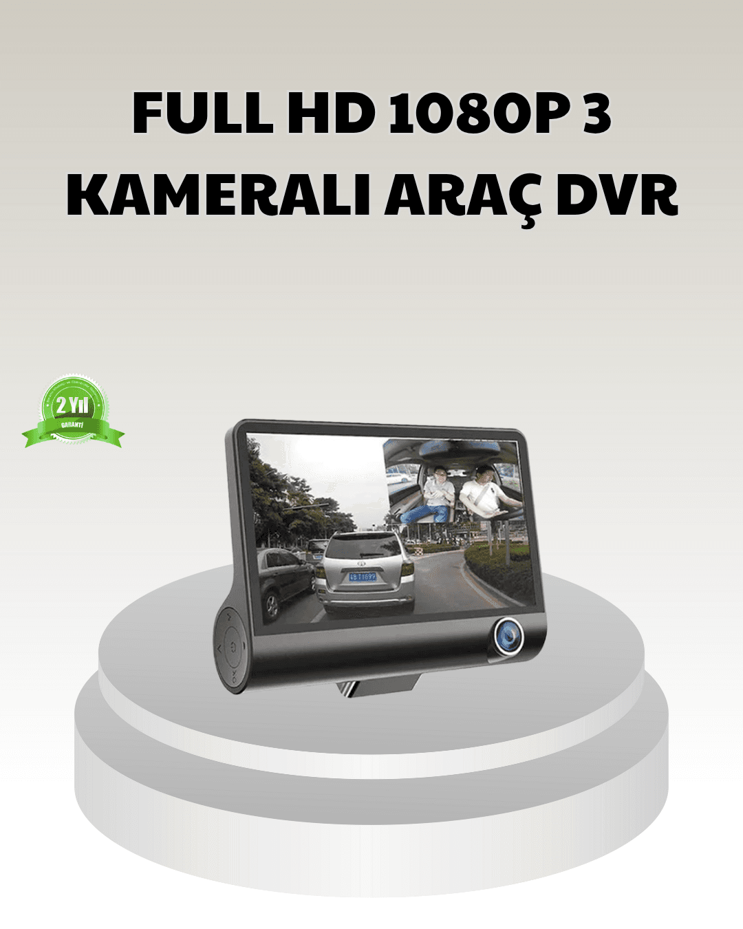 Araç DVR Kamerası 3’lü 170° Geniş Açılı Full HD ve Park Destekli