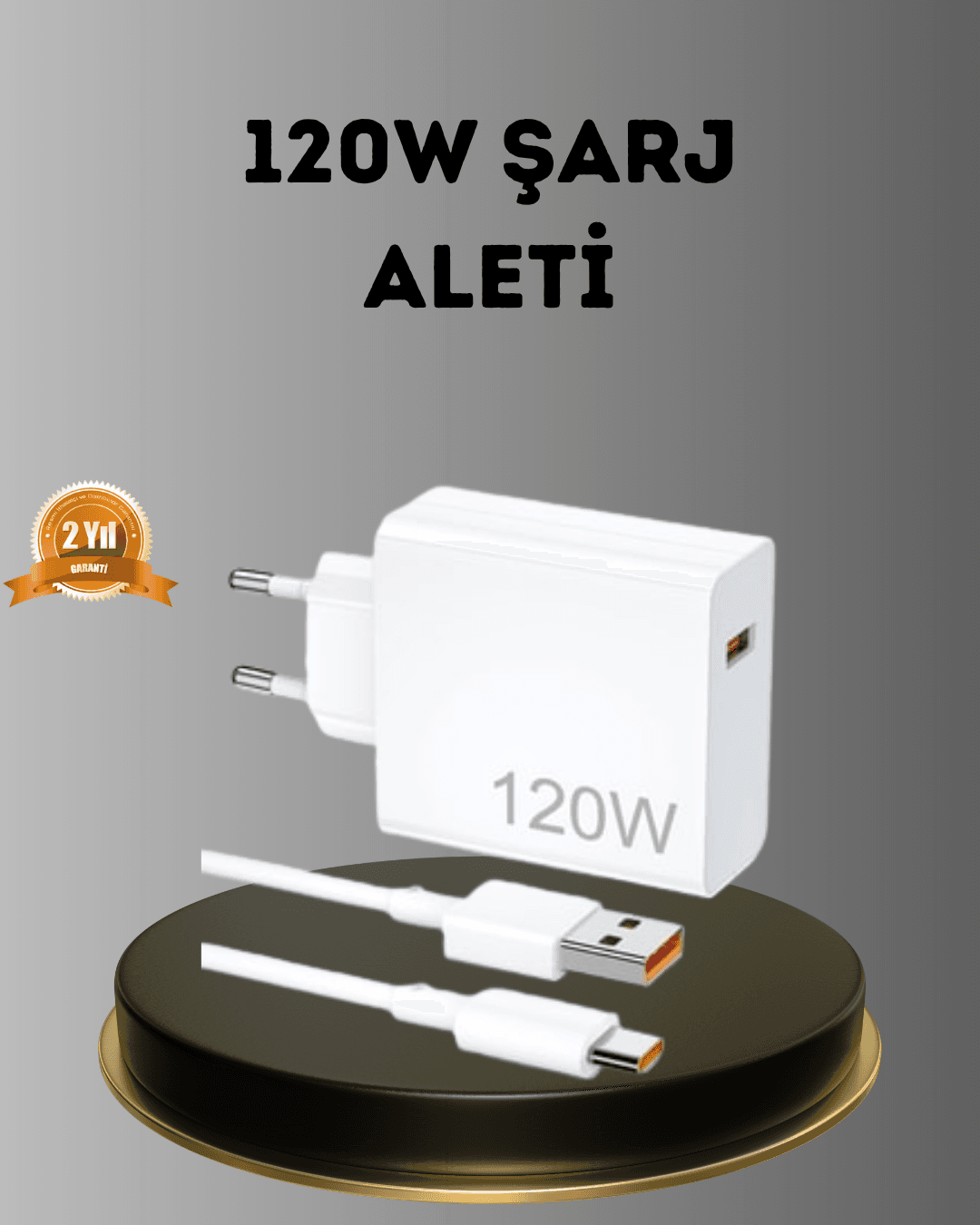 Turbo 120W Hızlı Şarj Cihazı – Kısa Devre ve Akım Koruma Özellikli