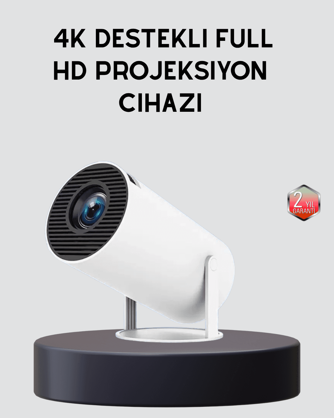 Ev Sineması Projeksiyon Cihazı 160 ANSI Lümen 4K Uyumlu Kablosuz Görüntü Aktarımı