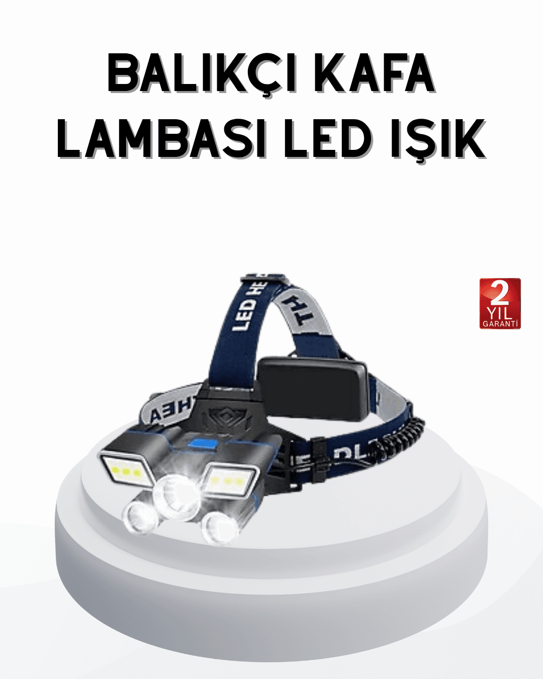 Profesyonel Şarjlı LED Far – IPX5 Suya Dayanıklı, 4 Işık Modu, Hareket Sensörlü