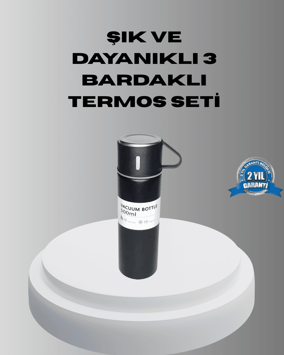 500 ml Vakumlu Termos – Çift Kat Paslanmaz Çelik, Sızdırmaz Kapağıyla Sıcak ve Soğuk İçeceklere Özel