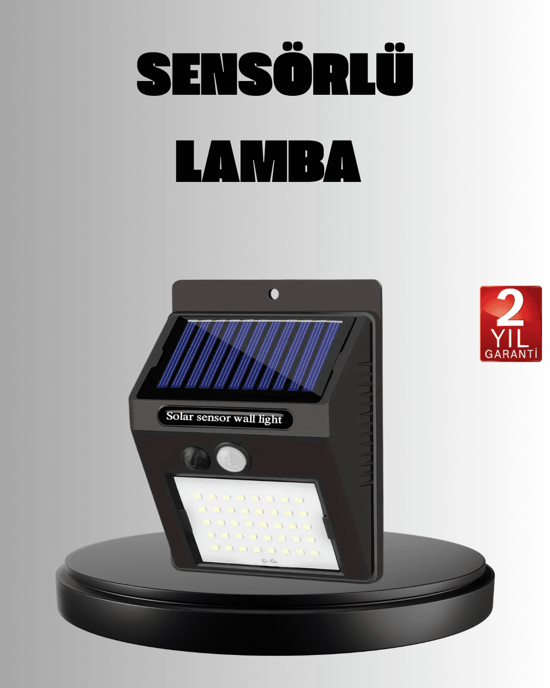 Solar LED Bahçe Aydınlatma – Hareket Sensörlü, Güneş Paneliyle Şarj Olan, IP65 Dayanıklı