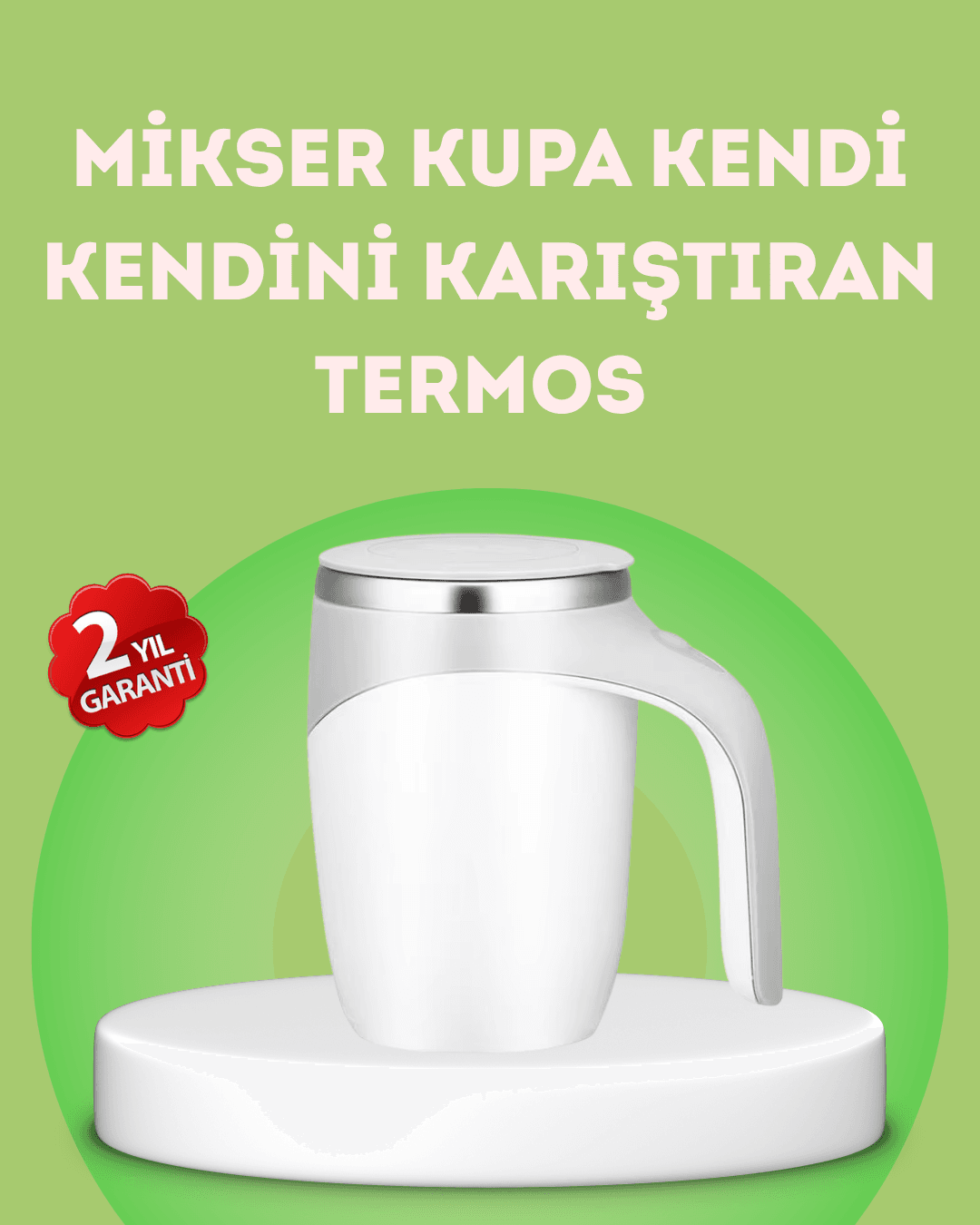 Elektrikli Otomatik Karıştırıcı Kupa – 304 Paslanmaz, USB Şarjlı, Taşınabilir