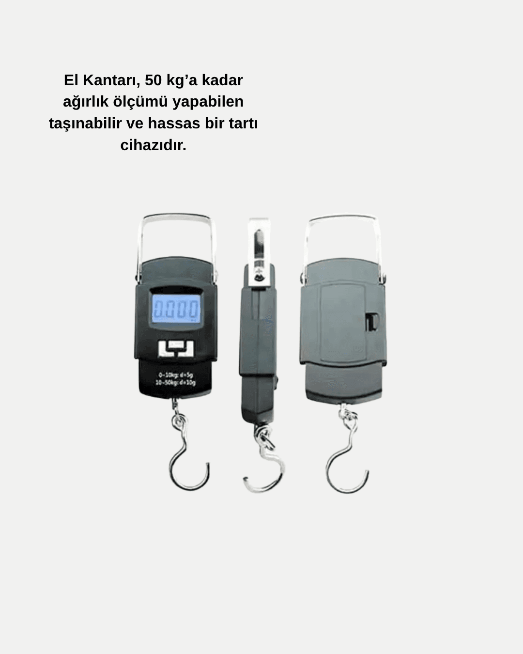 Dijital El Kantarı – 50 Kg Taşıma Kapasiteli, Taşınabilir Hassas Tartı 3