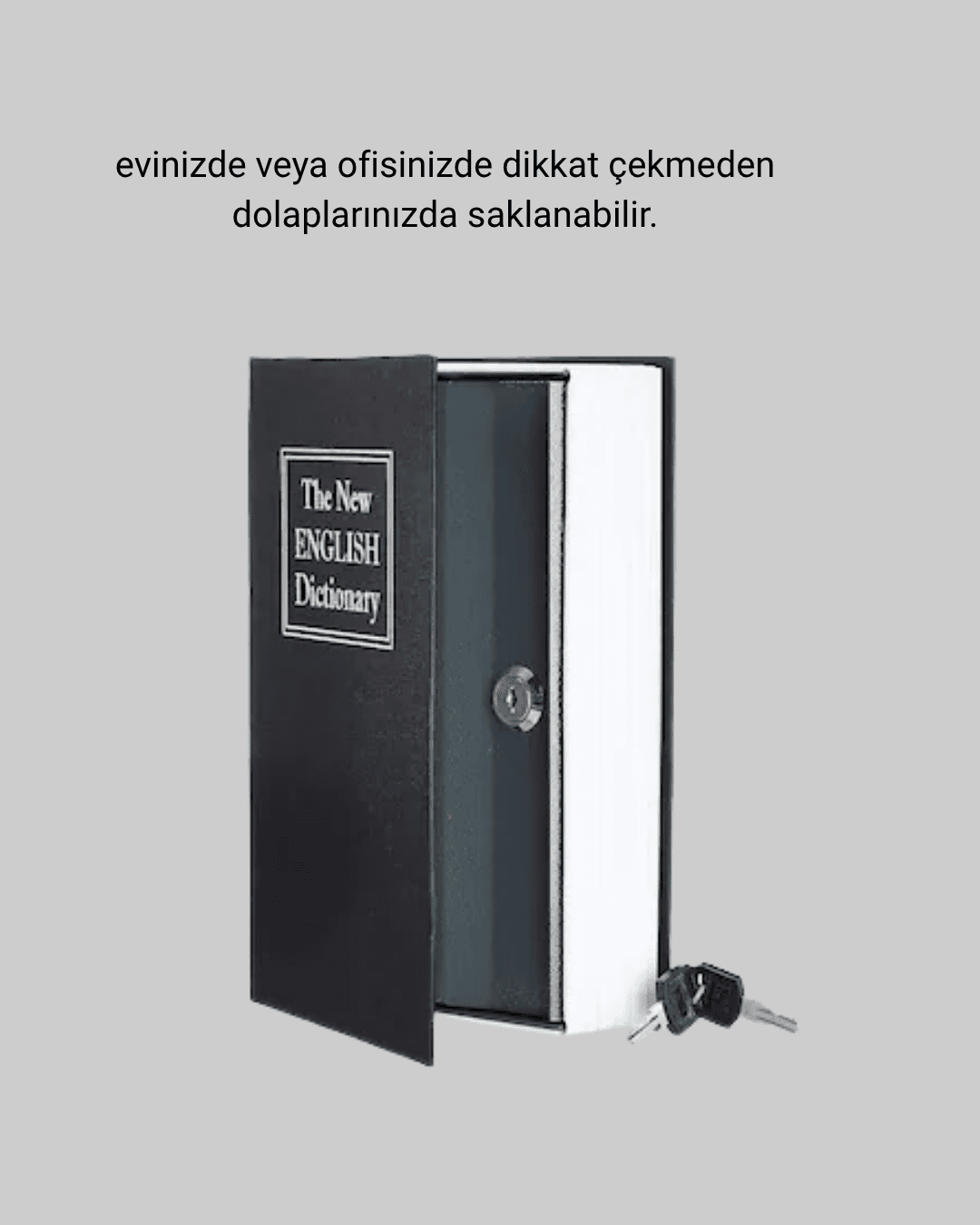 Gizli Kitap Kasa – Metal Gövdeli, Anahtarlı 6