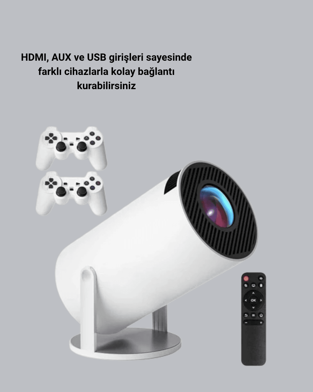 Bluetooth 5.0 ve Wi-Fi 6 Akıllı 4K Projeksiyon 3