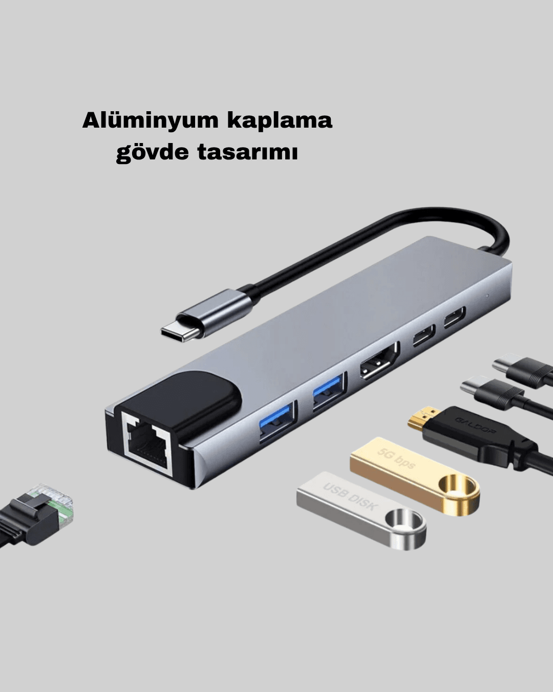 Dönüştürücü Hub – Kompakt, Dayanıklı ve Yüksek Hızlı Bağlantı 3