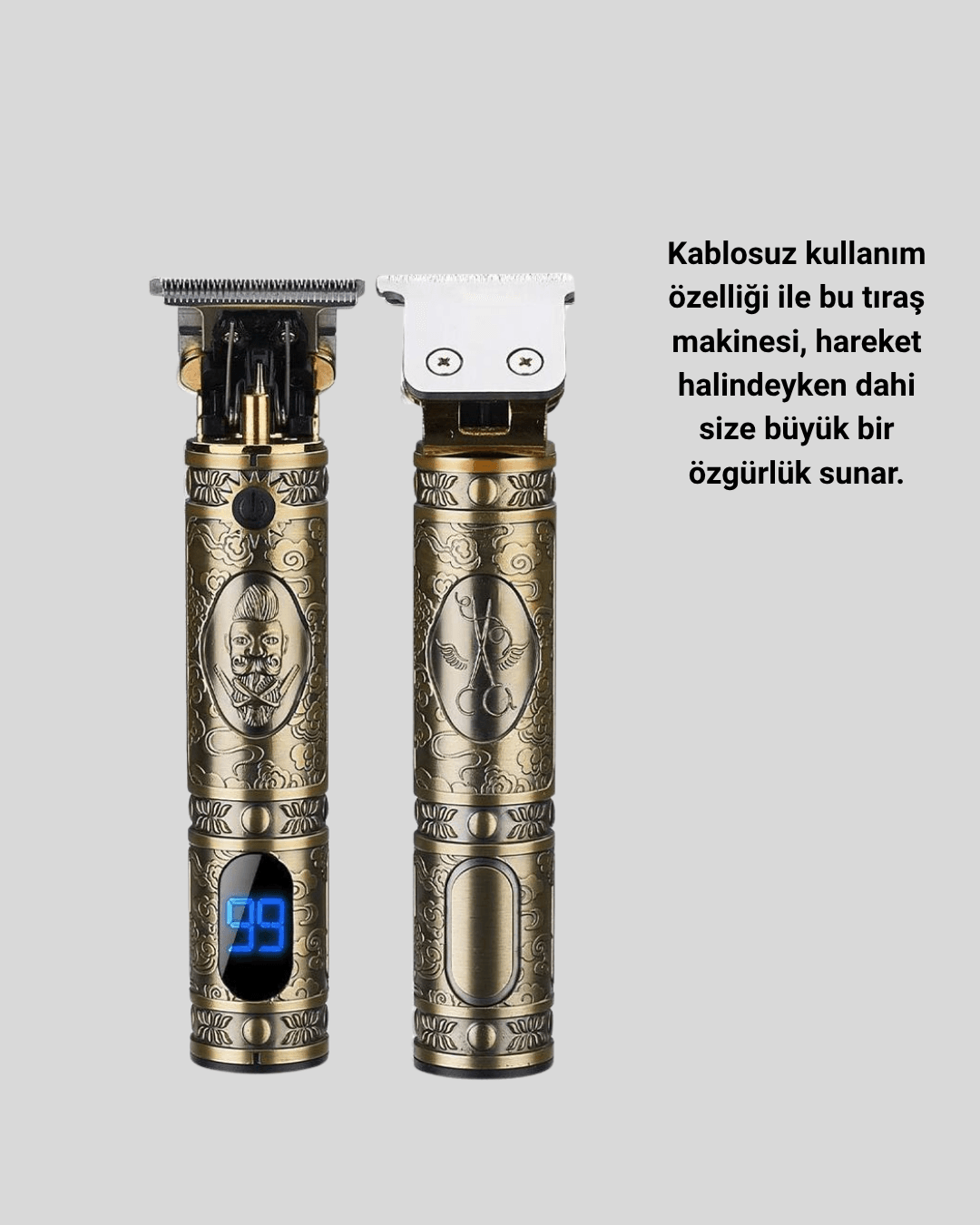 Profesyonel Kablosuz Tıraş Makinesi – 1-2 Saat Kesintisiz Kullanım 3