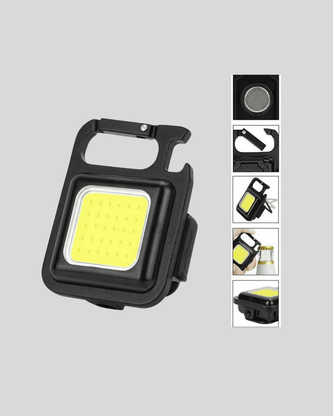 Mini 800 Lümen LED El Feneri – USB Şarjlı, 3 Kademeli Işık, Şişe Açacaklı Taşınabilir Tasarım 3
