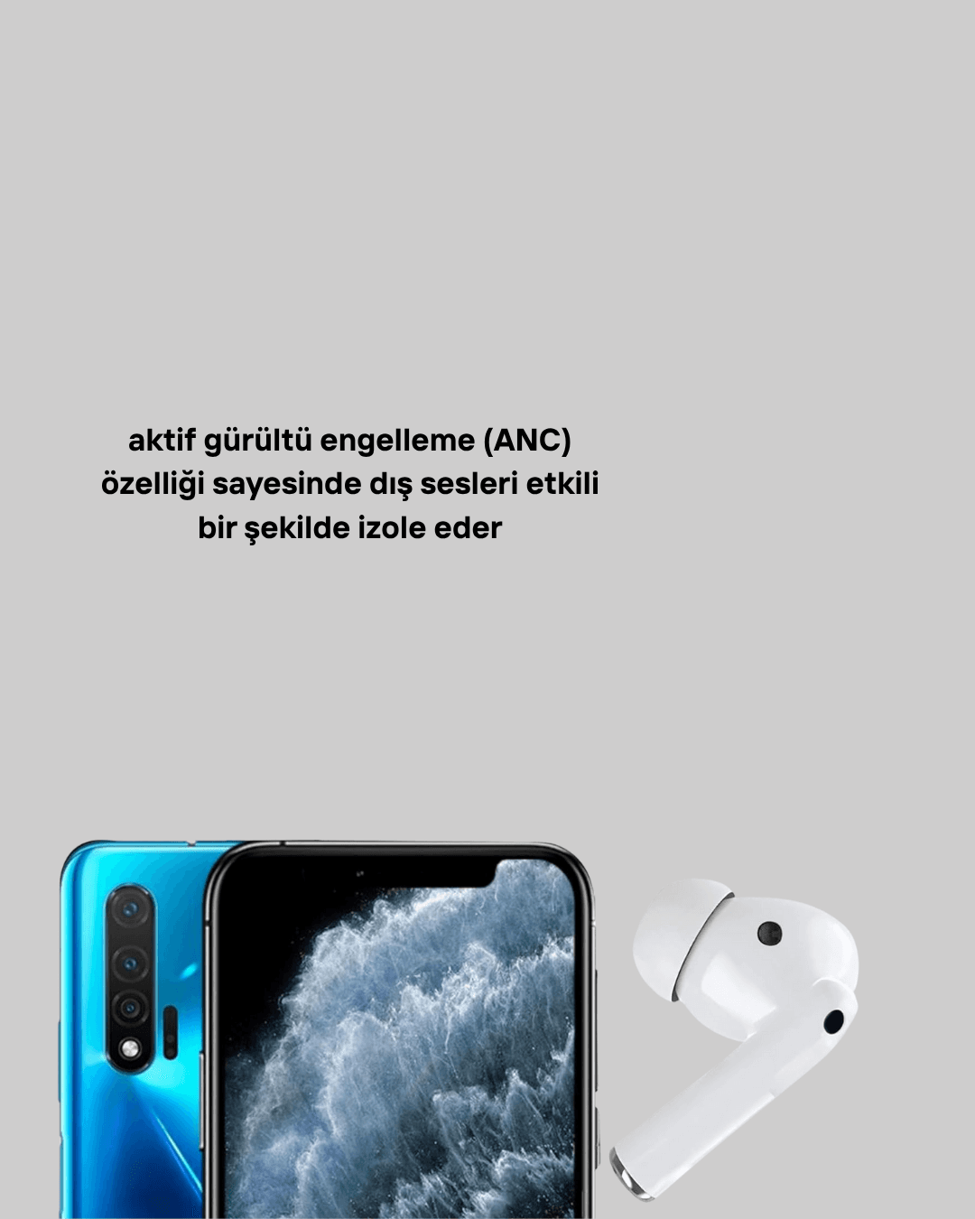 Gürültü Engelleme Özellikli Kablosuz Bluetooth Kulaklık –  Type-C Hızlı Şarj 3