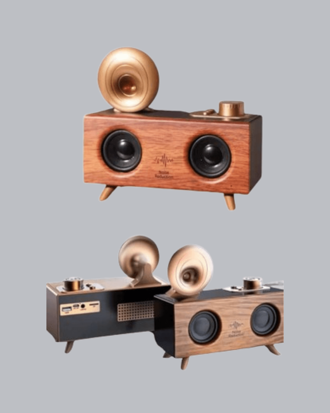 Retro Gramofon Tasarımlı Bluetooth Hoparlör – 3D Stereo Ses, 1800 mAh Batarya 3