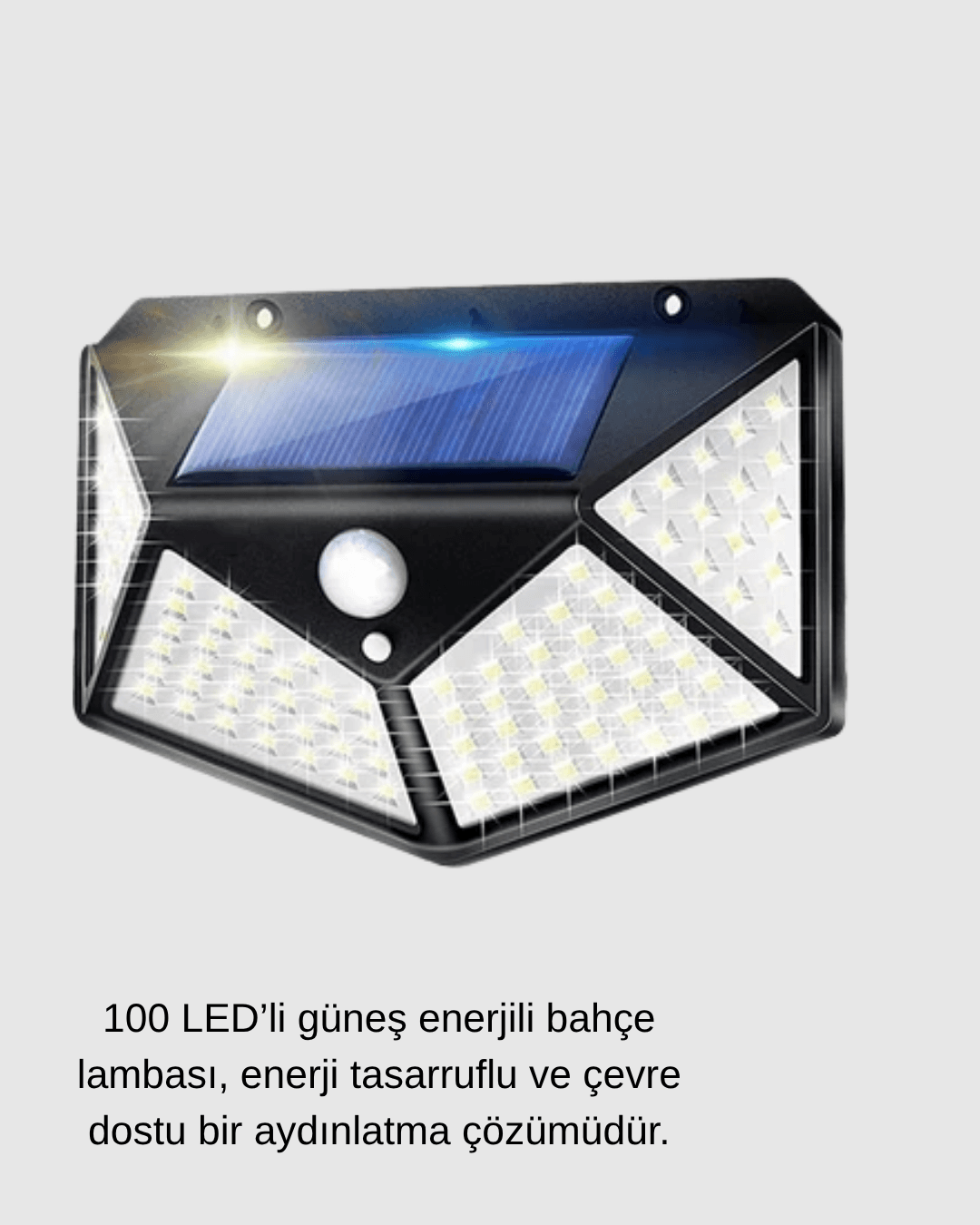 Solar Güçlü 100 LED Bahçe Lambası – Enerji Tasarruflu, Suya Dayanıklı ve Geniş Açılı Işık 3