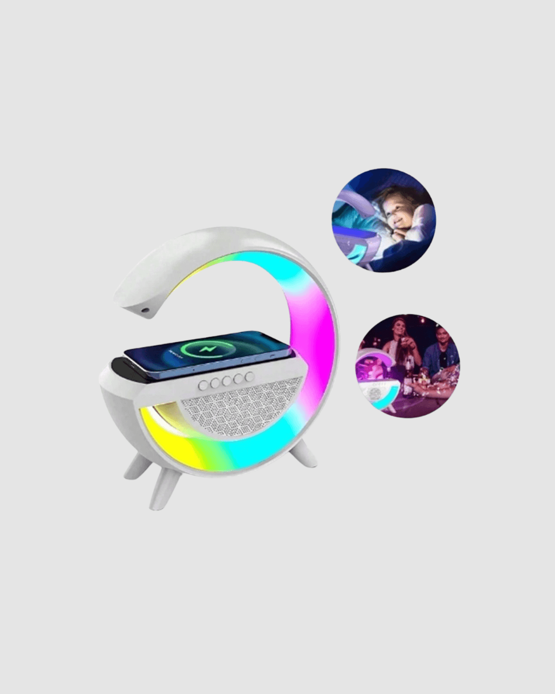 Bluetooth 5.0 Hoparlör – Kablosuz Şarj, RGB Gece Lambası ve FM Radyo 4