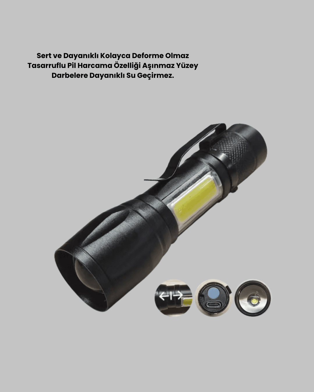 Profesyonel 4 Modlu Şarjlı El Feneri | 1300 mAh Batarya | Cree LED Teknolojisi 4