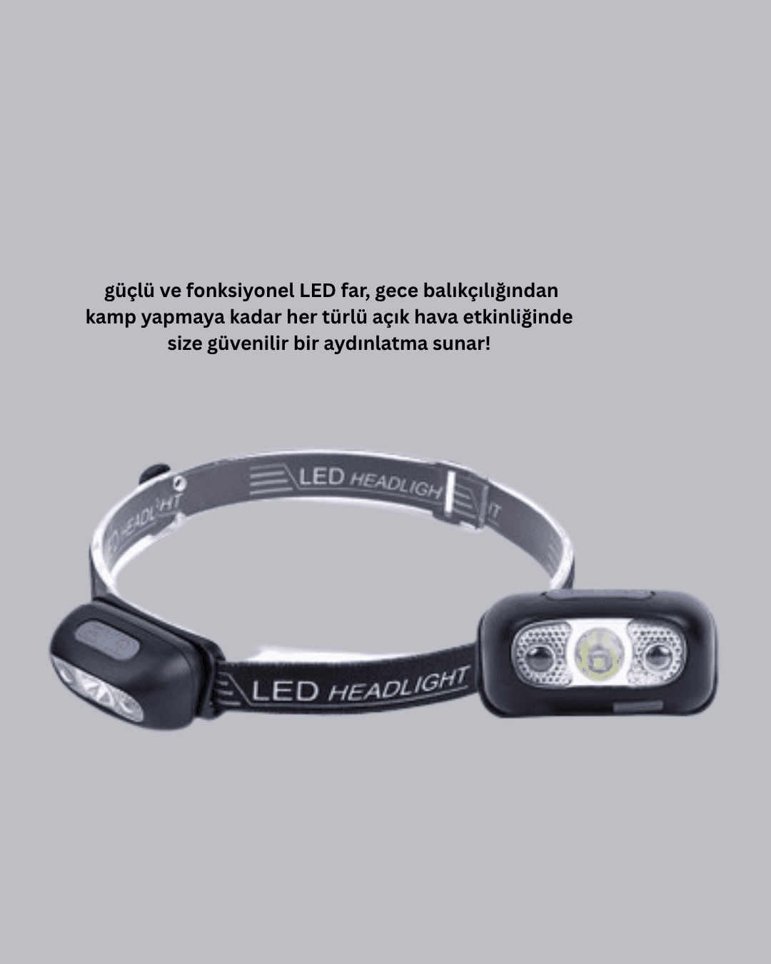 Gece Balıkçılığı İçin Ultra Parlak Şarjlı Kafa Lambası | 4 Işık Modu + USB Şarj 4