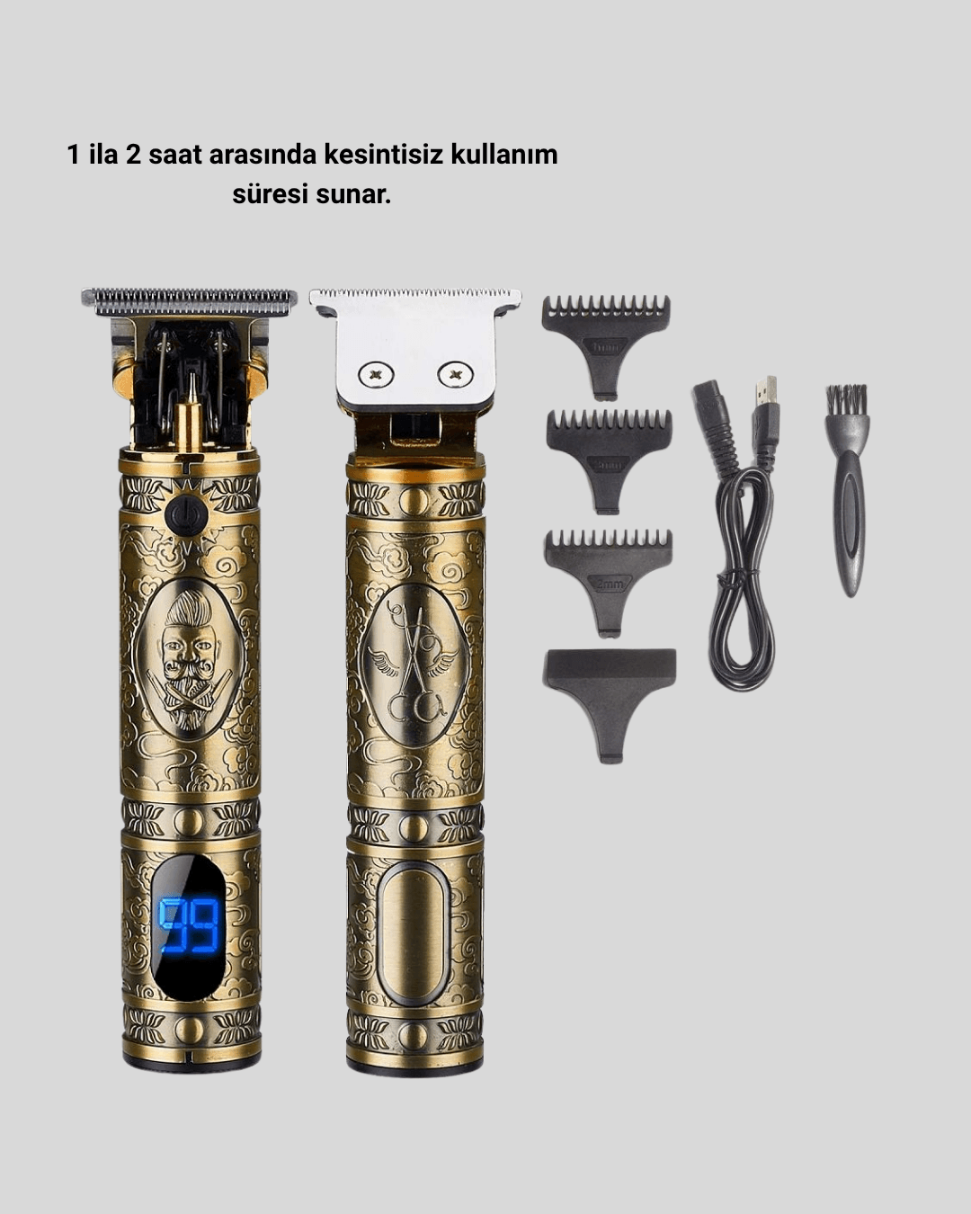 Profesyonel Kablosuz Tıraş Makinesi – 1-2 Saat Kesintisiz Kullanım 5