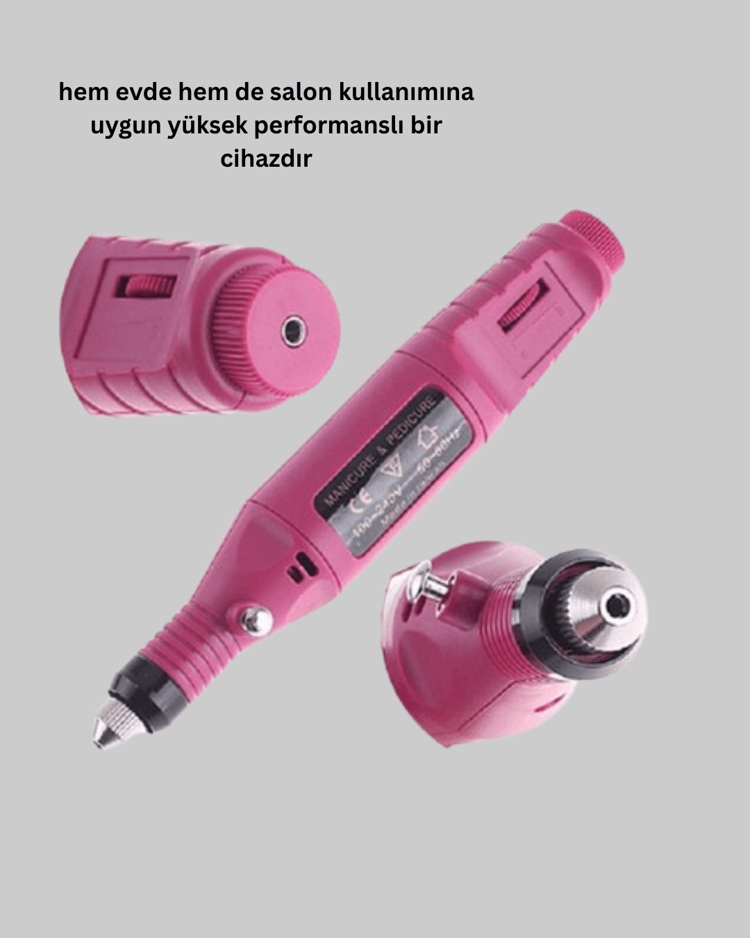 Profesyonel Tırnak Manikür Aleti – Şarjlı, Ayarlanabilir Hız, Düşük Titreşim ve Sessiz Motor Teknolojisi 4