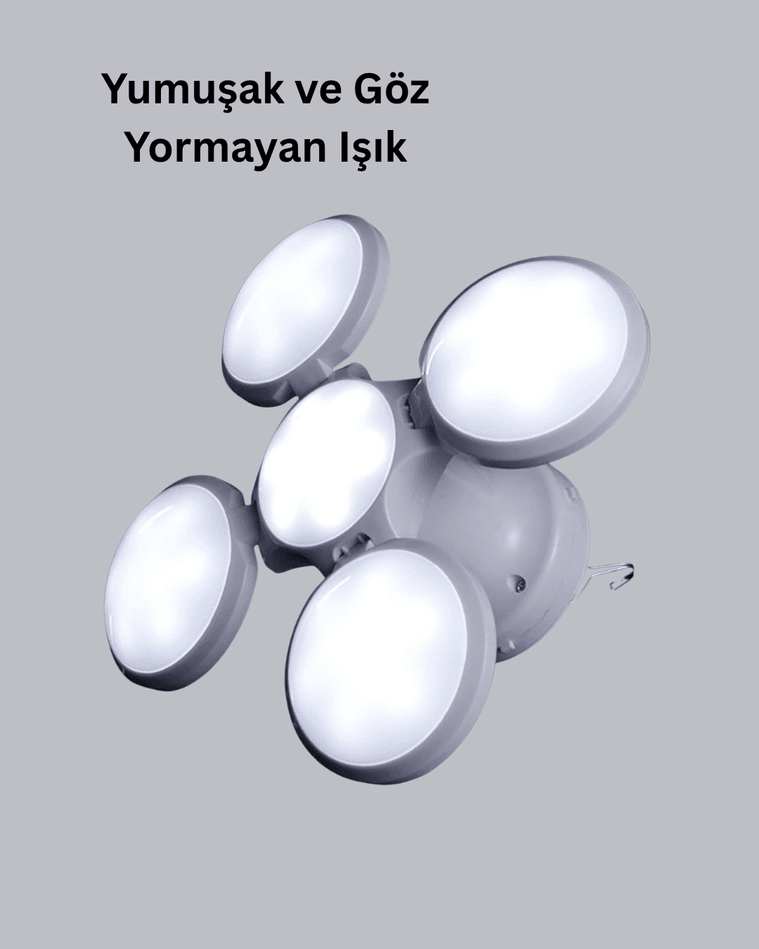 Solar Güneş Enerjili ve USB Şarjlı 5 Kanatlı LED Kamp Lambası 4
