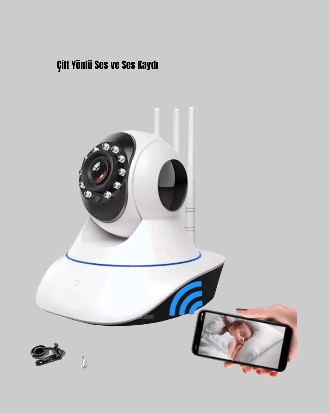 Akıllı IP Güvenlik Kamerası – 1080P HD, Gece Görüşlü, Hareket Algılamalı 4