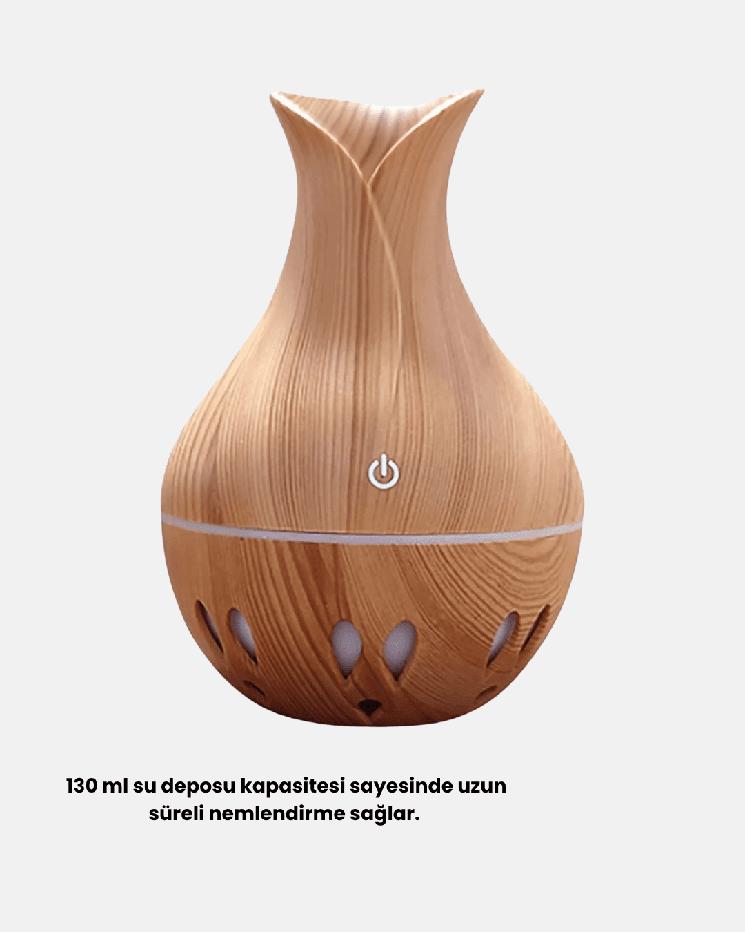 Ahşap Desenli 130 ml Aromaterapi Difüzör Sessiz ve USB Bağlantılı 4