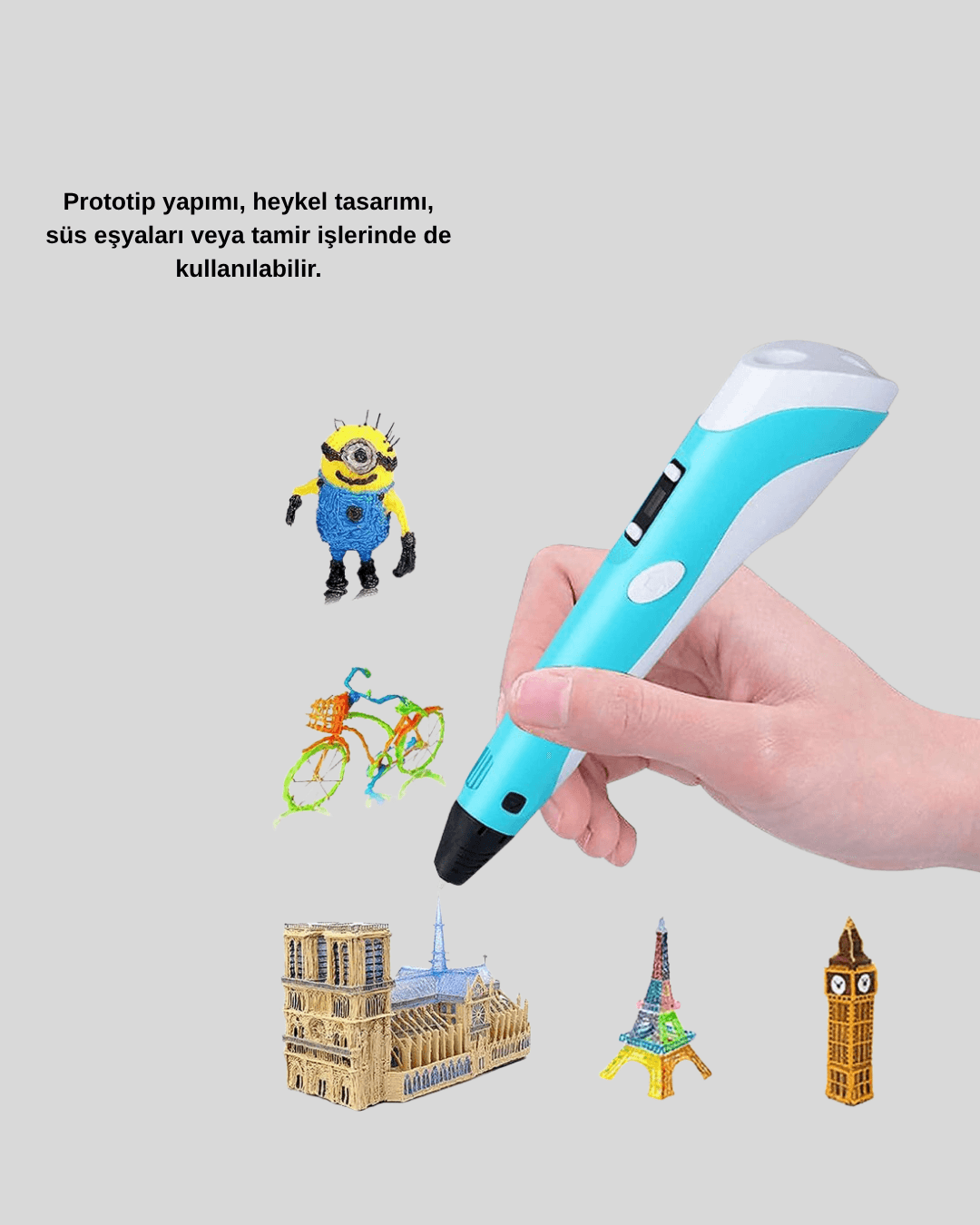 3D Yazıcı Kalem FDM Teknolojili ve ABS PLA Filament Uyumlu 4