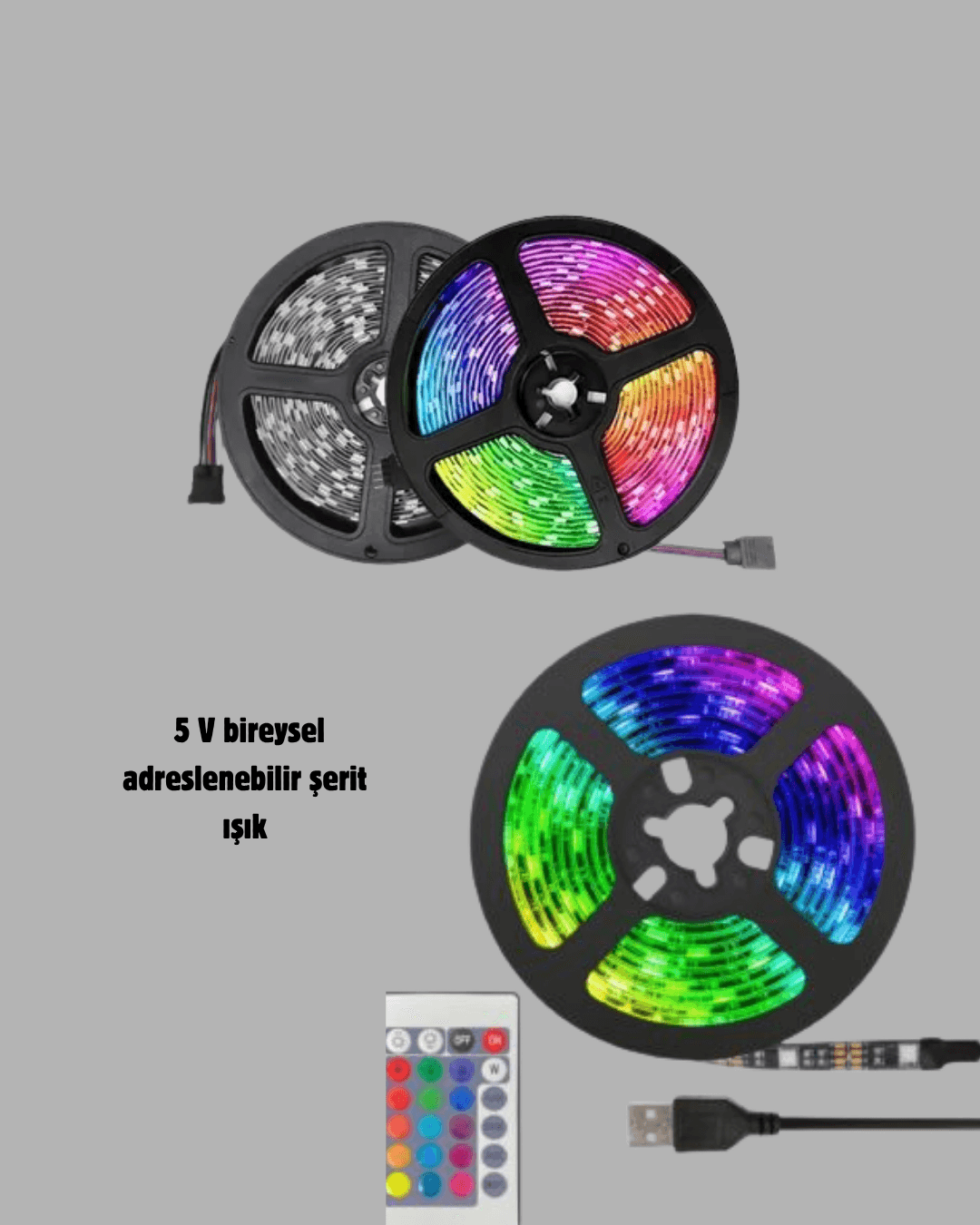RGB Smart Şerit LED – TV Arkası ve Dekoratif Alanlar İçin Işık Şeridi 3