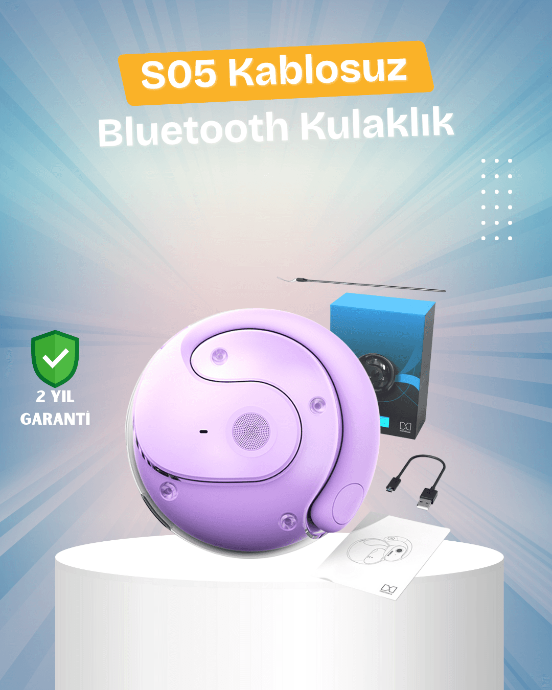 S05 Kablosuz Kulaklık – Küçük Kulak Yapılarına Uygun, Kayma Yapmayan Tasarım