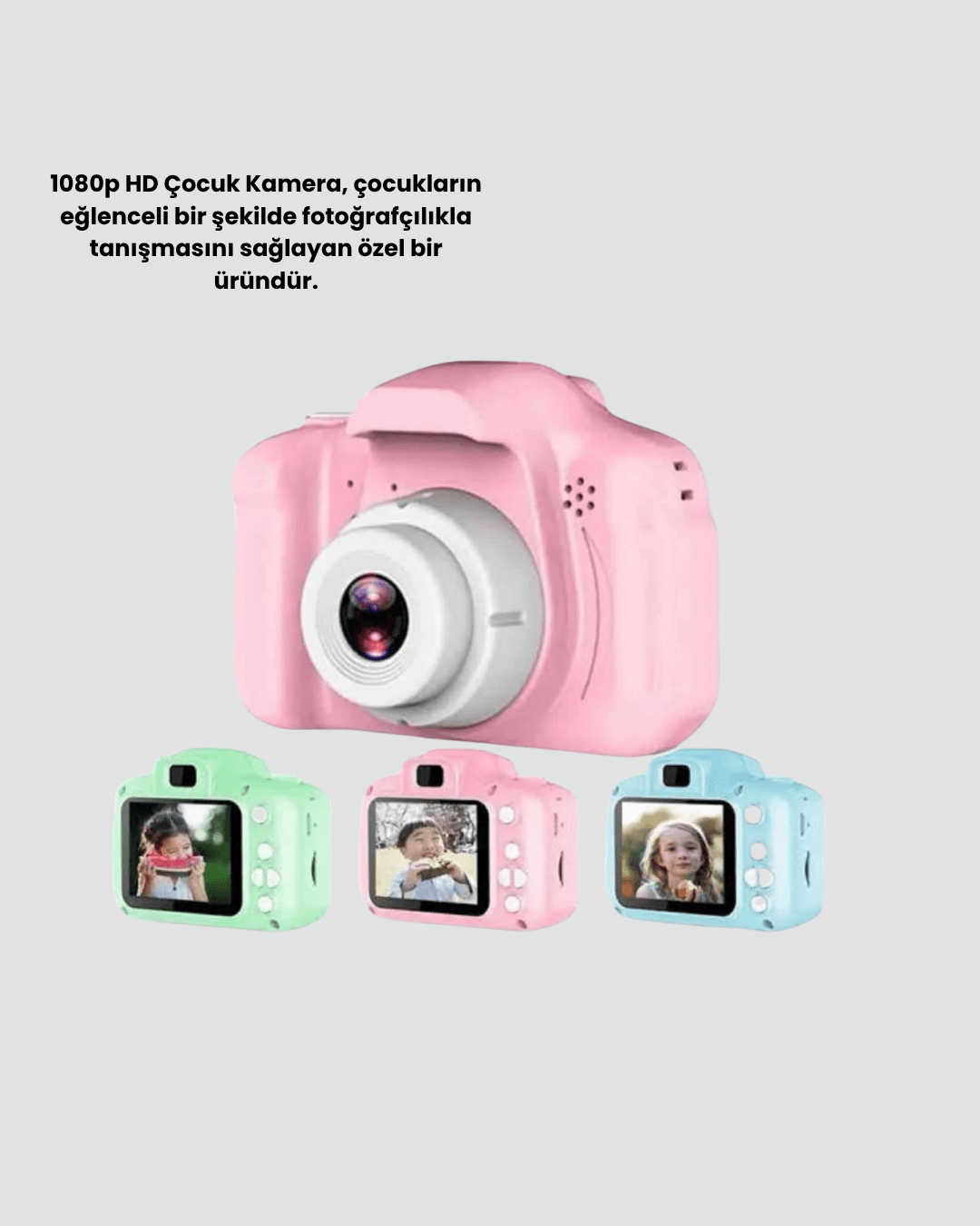 Çocuklar İçin Mini Dijital Kamera – 1080p HD, 2.0 İnç Ekran, Komik Filtreli ve Şarjlı 4
