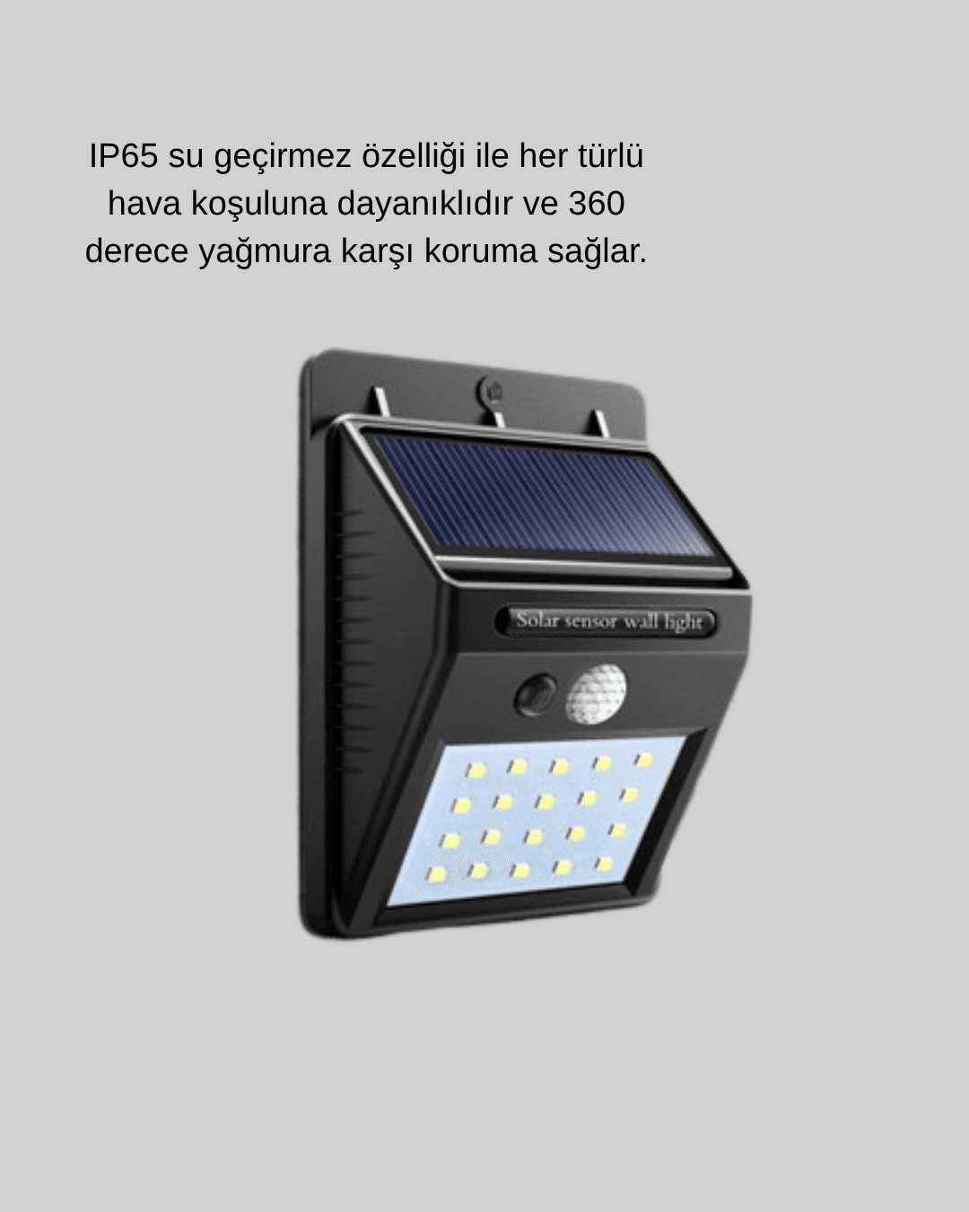 20 LED Güneş Paneli Aydınlatma – Fotoselli ve Hareket Algılamalı Dış Mekan Duvar Lambası 4