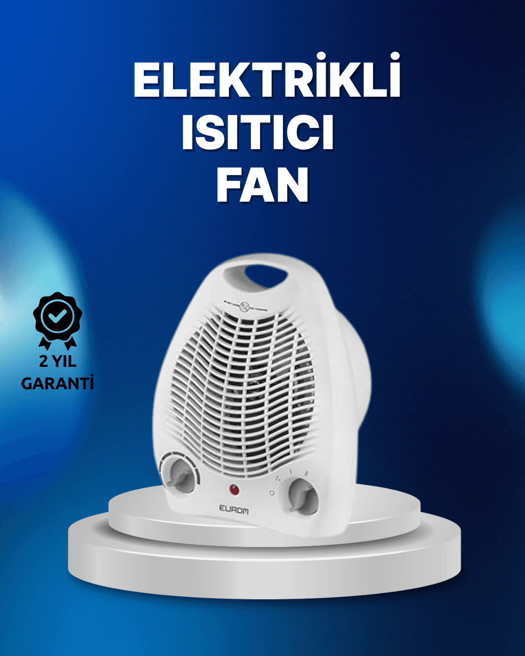 Mini Elektrikli Isıtıcı – 2000W Güç, Fanlı Isıtma, 3 Isı Modu