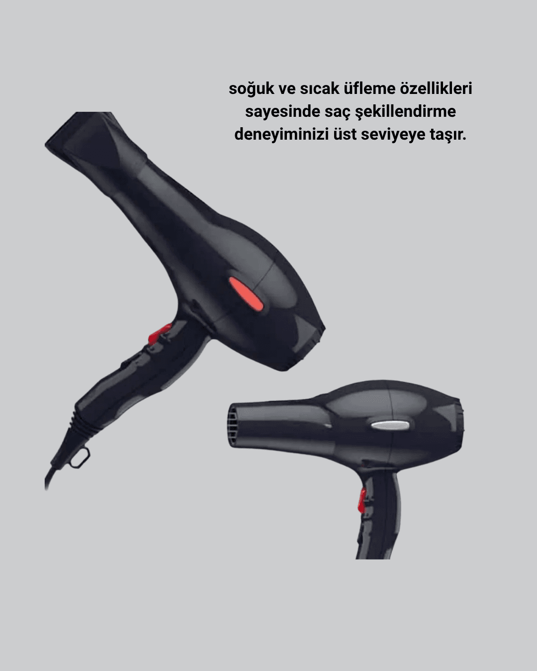 2200W Fön Makinesi – Profesyonel AC Motor, Soğuk ve Sıcak Üfleme 5