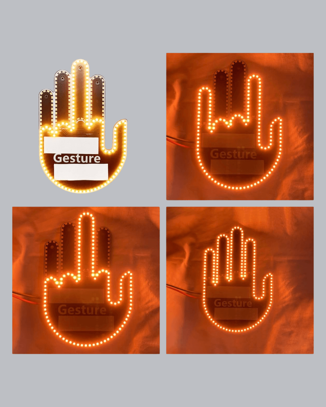 El Hareketiyle Kontrol Edilen 176 LED Amber Güvenlik Lambası 5