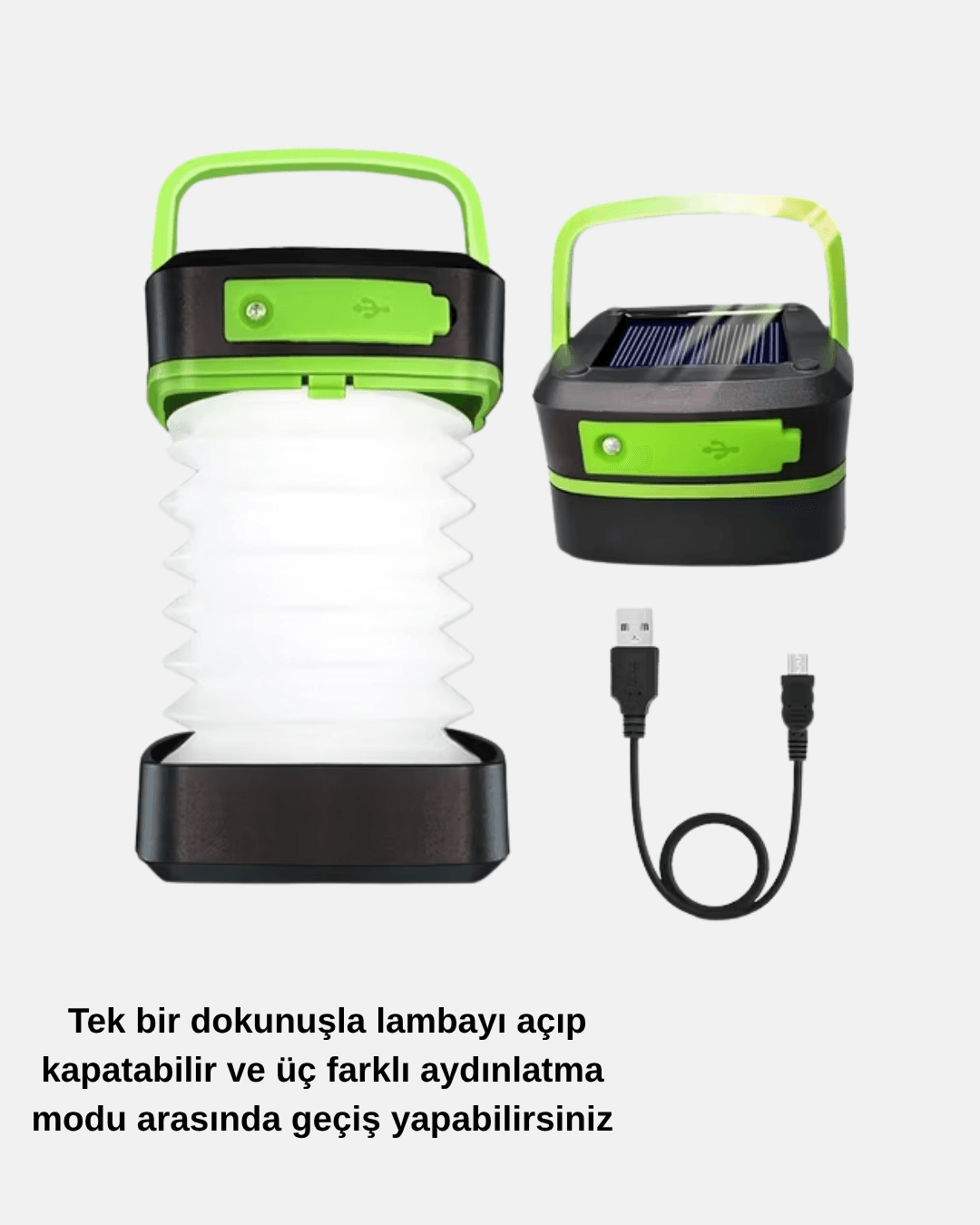 Şarjlı LED Lamba – Dokunmatik Sensörlü, 3 Kademeli Parlaklık 5