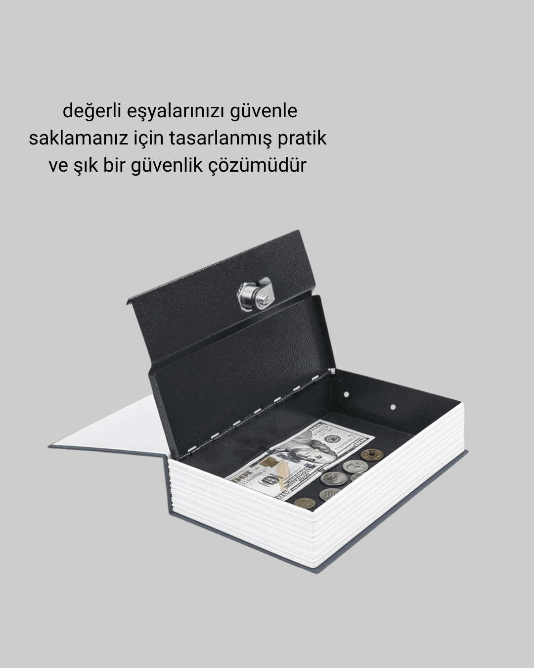 Gizli Kitap Kasa – Metal Gövdeli, Anahtarlı 4