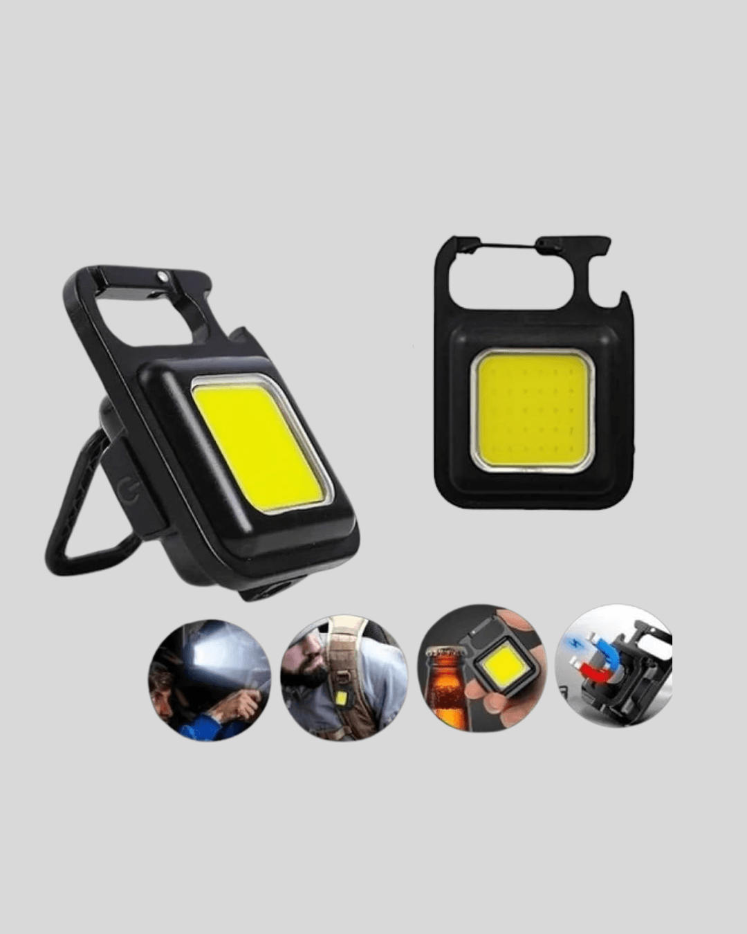 Mini 800 Lümen LED El Feneri – USB Şarjlı, 3 Kademeli Işık, Şişe Açacaklı Taşınabilir Tasarım 5