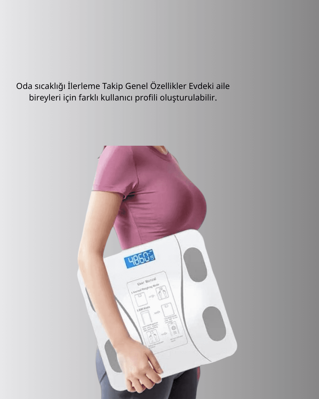 Akıllı Dijital Baskül – Bluetooth Bağlantılı, 8 Ölçüm Verili, Akıllı Vücut Analiz Tartısı 5