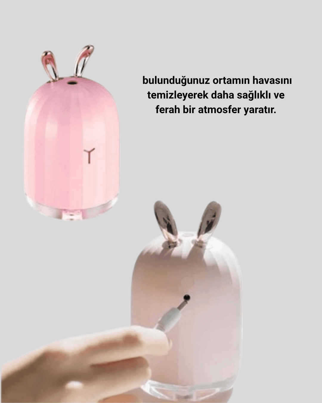 Aromaterapi Uyumlu Hava Nemlendirici – Ultrasonik Sessiz Difüzör 5