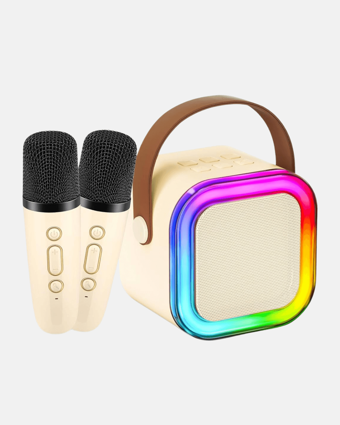 Bluetooth Karaoke Hoparlör Renkli LED Işıklı ve Type-C Şarjlı 5
