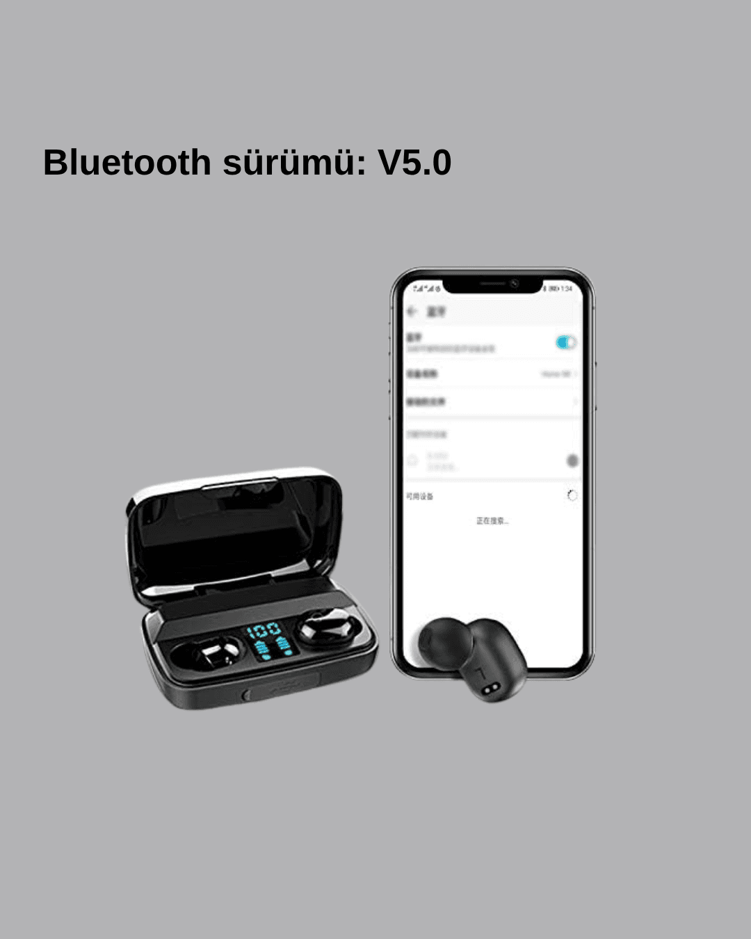 A10s Kablosuz Bluetooth Kulaklık – 1800mAh Powerbank, Otomatik Eşleşme, iOS/Android Uyumlu 5