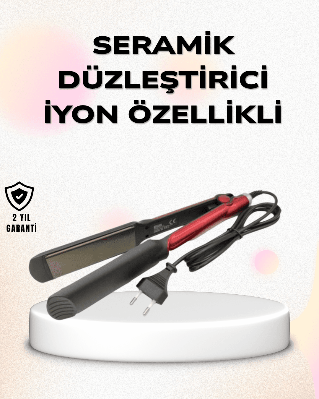 Profesyonel Titanyum Saç Düzleştirici – Ayarlanabilir Isı ve Hızlı Isınma Özellikli