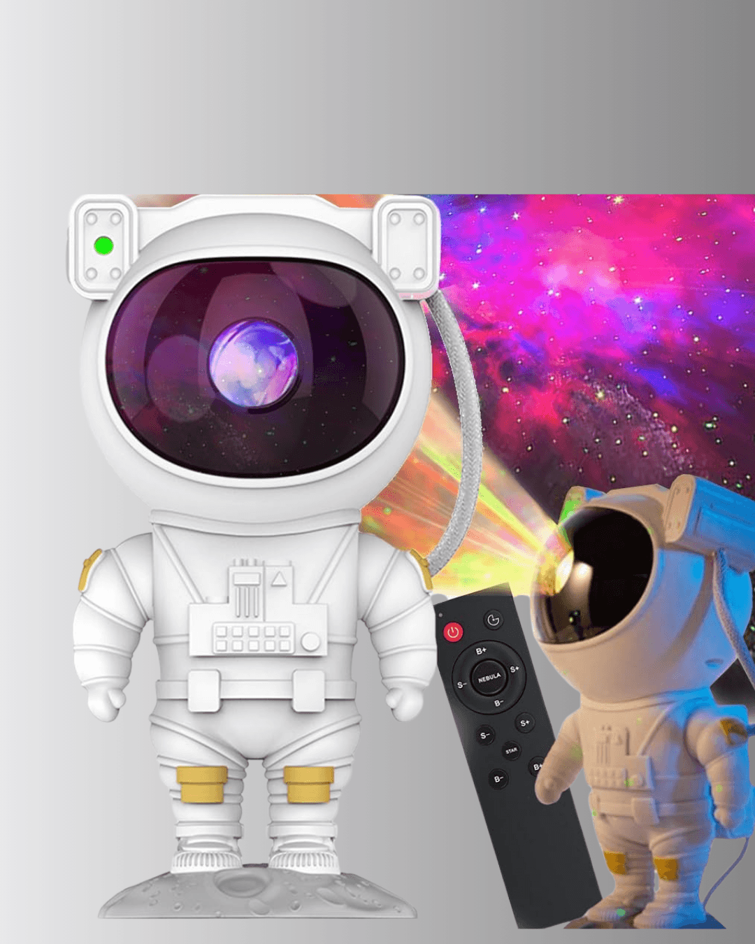 Astronot Şekilli Galaxy Projeksiyon Lambası Nebula Efektli Dekoratif Lamba 5
