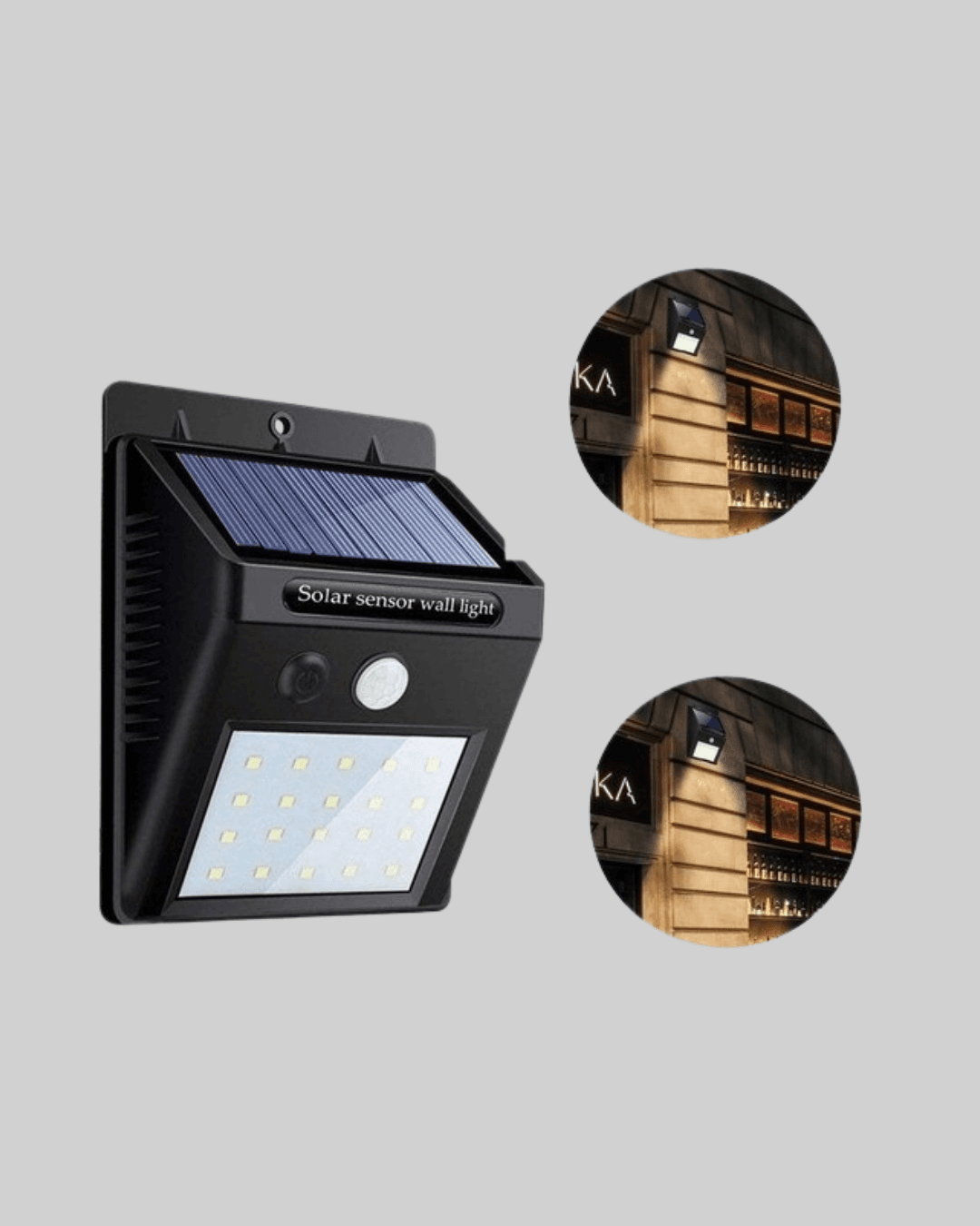 20 LED Güneş Paneli Aydınlatma – Fotoselli ve Hareket Algılamalı Dış Mekan Duvar Lambası 5