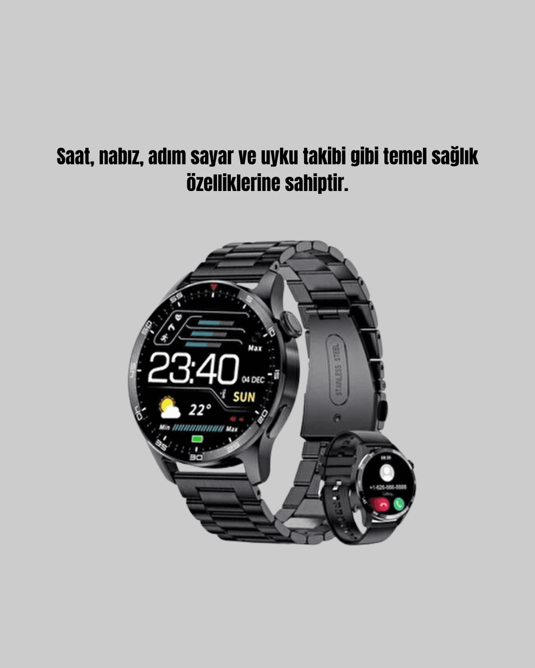 100mAh Şarjlı Akıllı Saat – Mesaj Bildirimi, Müzik Kontrolü ve Ergonomik Tasarım 5