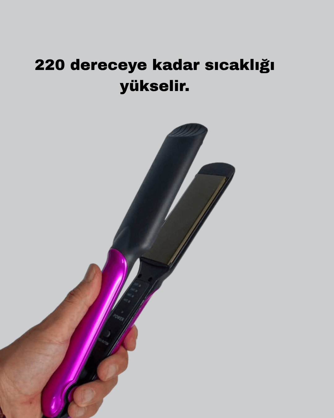 İyonik Saç Düzleştirici – 220°C Isıya Kadar Çıkan, LED Göstergeli ve Eşit Isı Dağılımlı Plaka 5