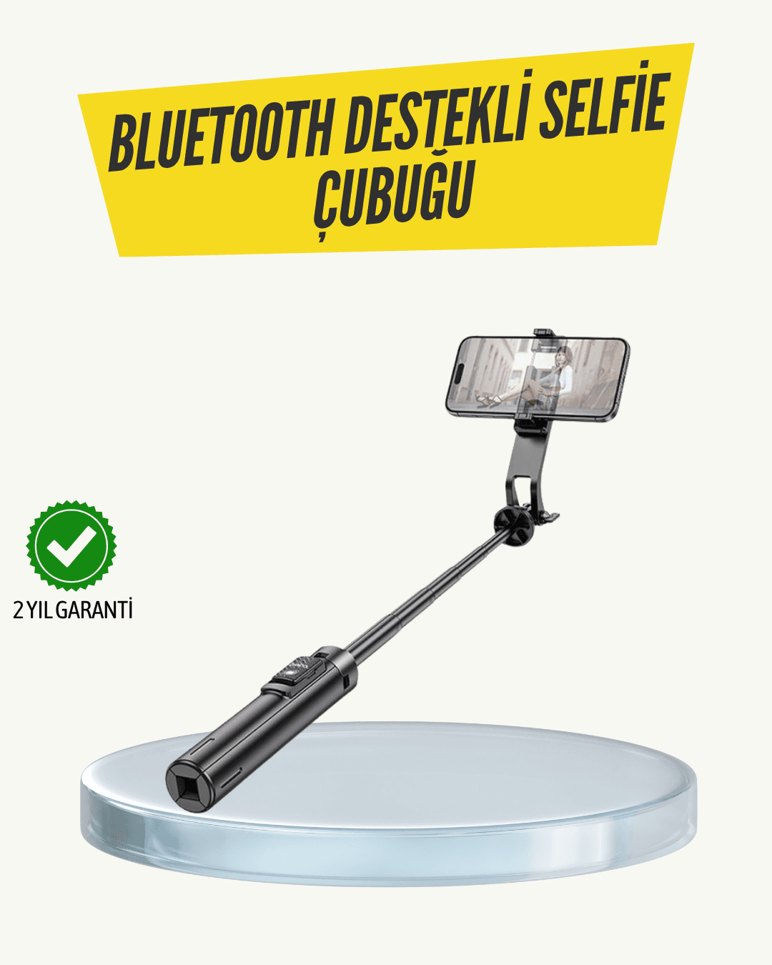 Bluetooth Selfie Çubuğu Katlanabilir Uzaktan Kumandalı 130 cm LED Işıklı