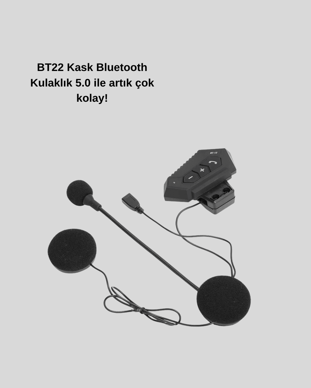 Motosiklet Kaskı İçin Bluetooth Kulaklık – Kablosuz, Mikrofonlu, Gürültü Azaltmalı BT22 6