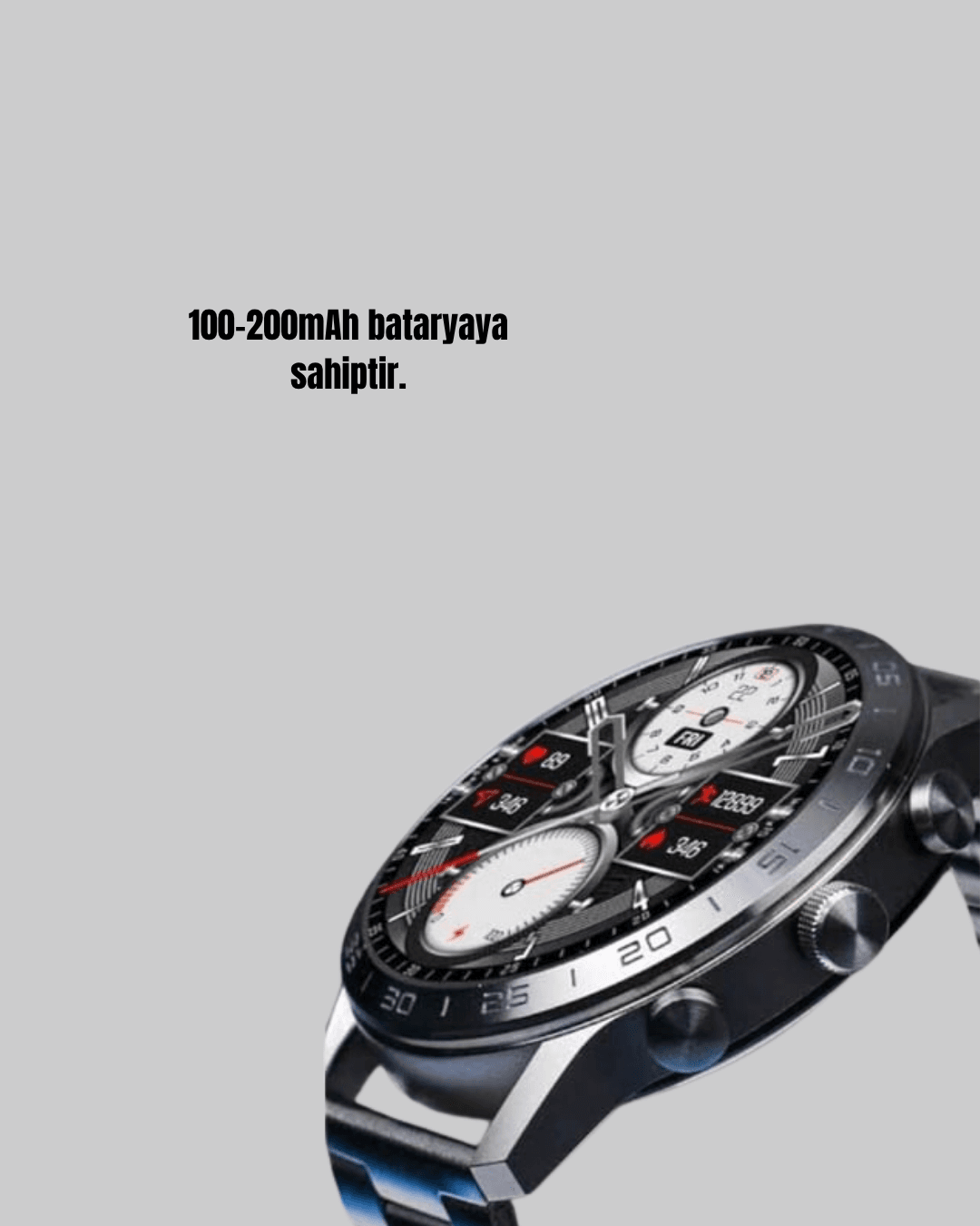 100mAh Şarjlı Akıllı Saat – Mesaj Bildirimi, Müzik Kontrolü ve Ergonomik Tasarım 6